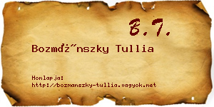 Bozmánszky Tullia névjegykártya
